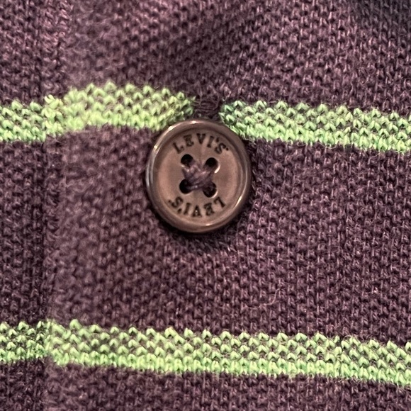 Levi's Polo Shirt Blue and Green Striped Casual Wear - Picture 3 of 5